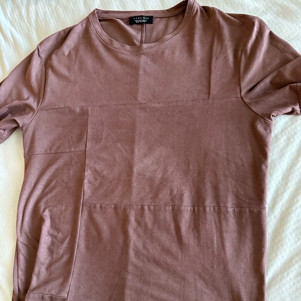 Men’s Zara faux suede T-shirt